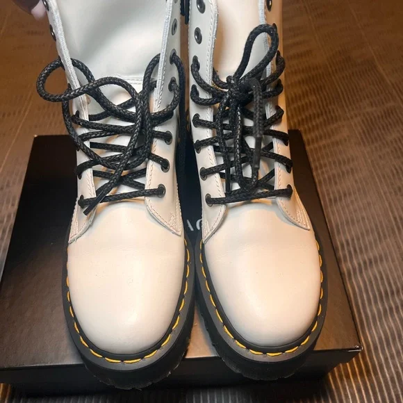 Doc Martens White Combat Boots - Picture 4 of 7